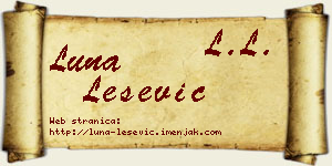 Luna Lešević vizit kartica